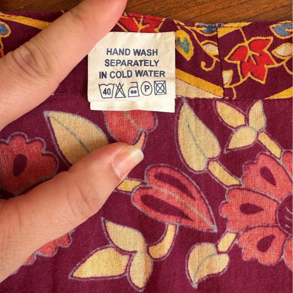 Darn Good Yarn 100% Cotton Boho Wrap Midi Skirt – Elephant and Camel Print - Picture 5 of 9